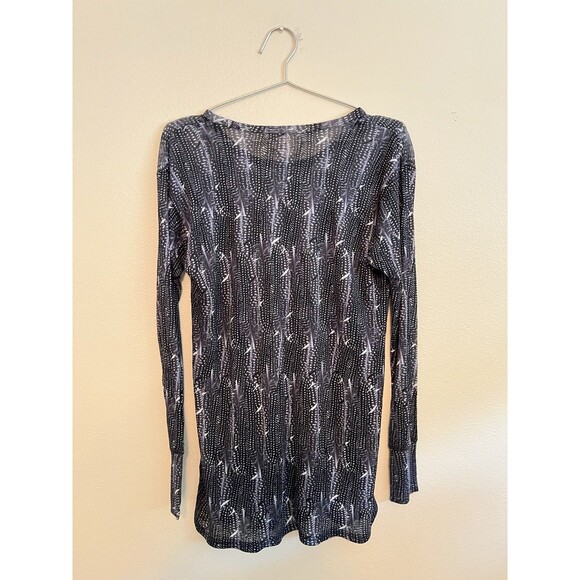 Isabel Marant H&M Linen Top Slate Blue Print Knit Blouse Size 10 Brand New - Picture 9 of 9